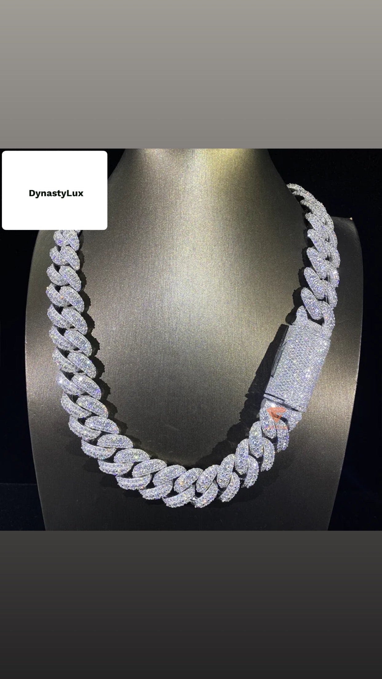 20mm 925 silver moissanite Cuban chain