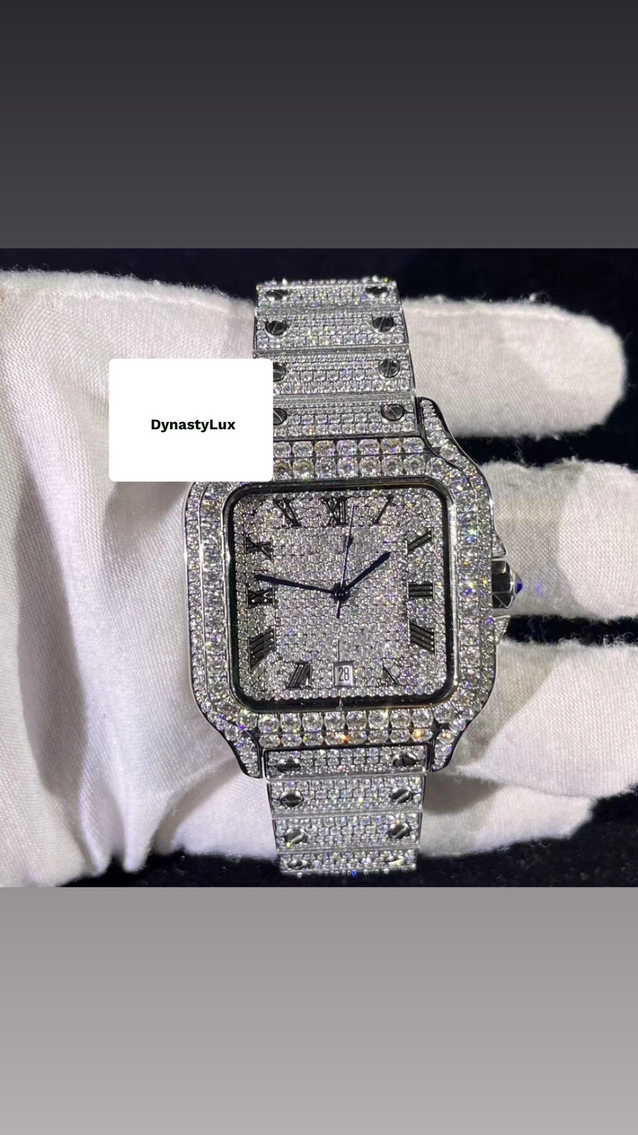 Top Quality vvs moissanite iced out watch with logo
