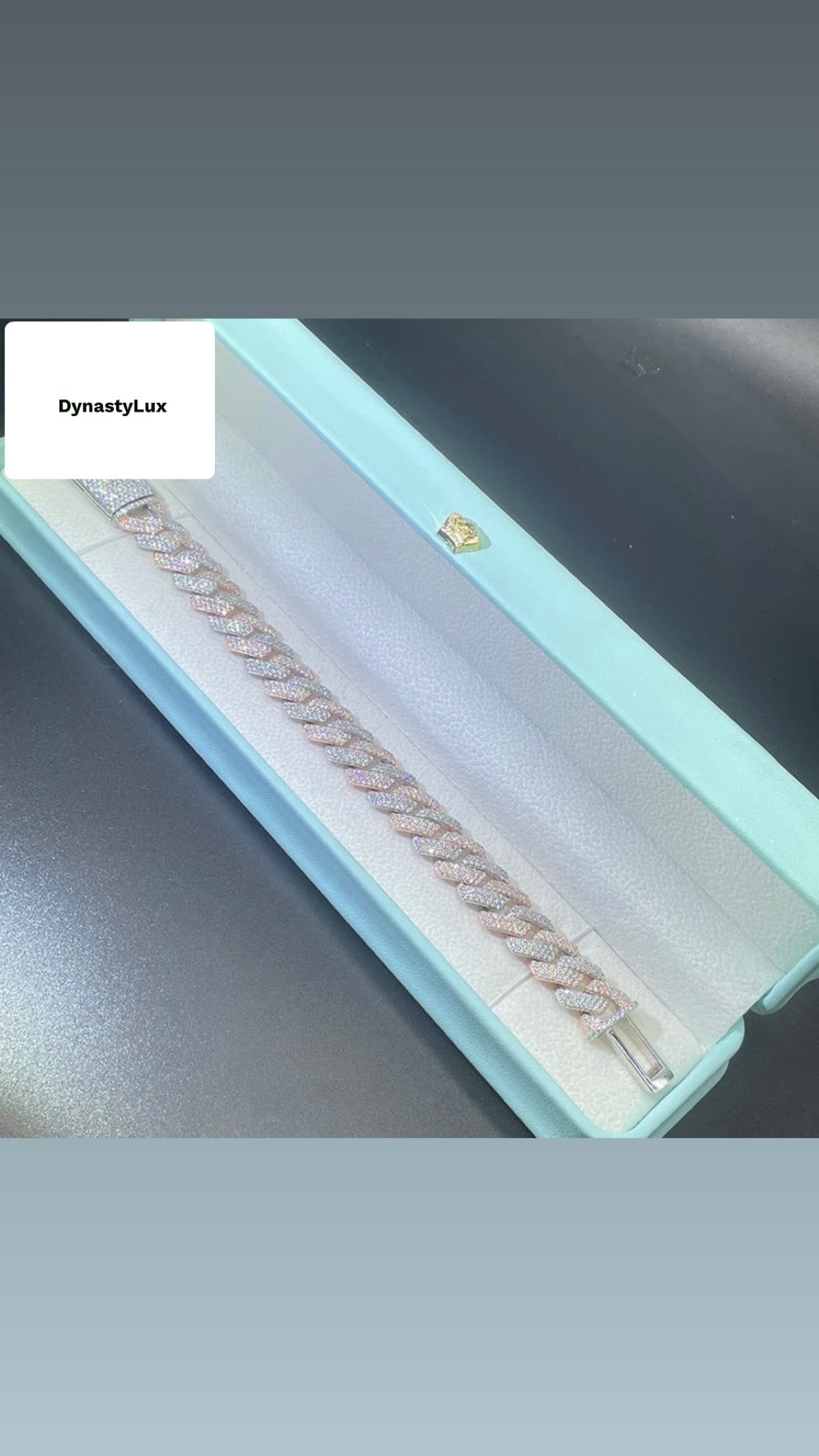 Two tone 12mm 925 silver vvs moissanite iced out Cuban bracelet