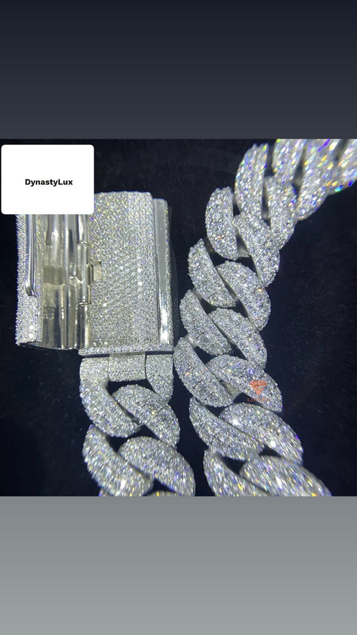 20mm 925 silver moissanite Cuban chain